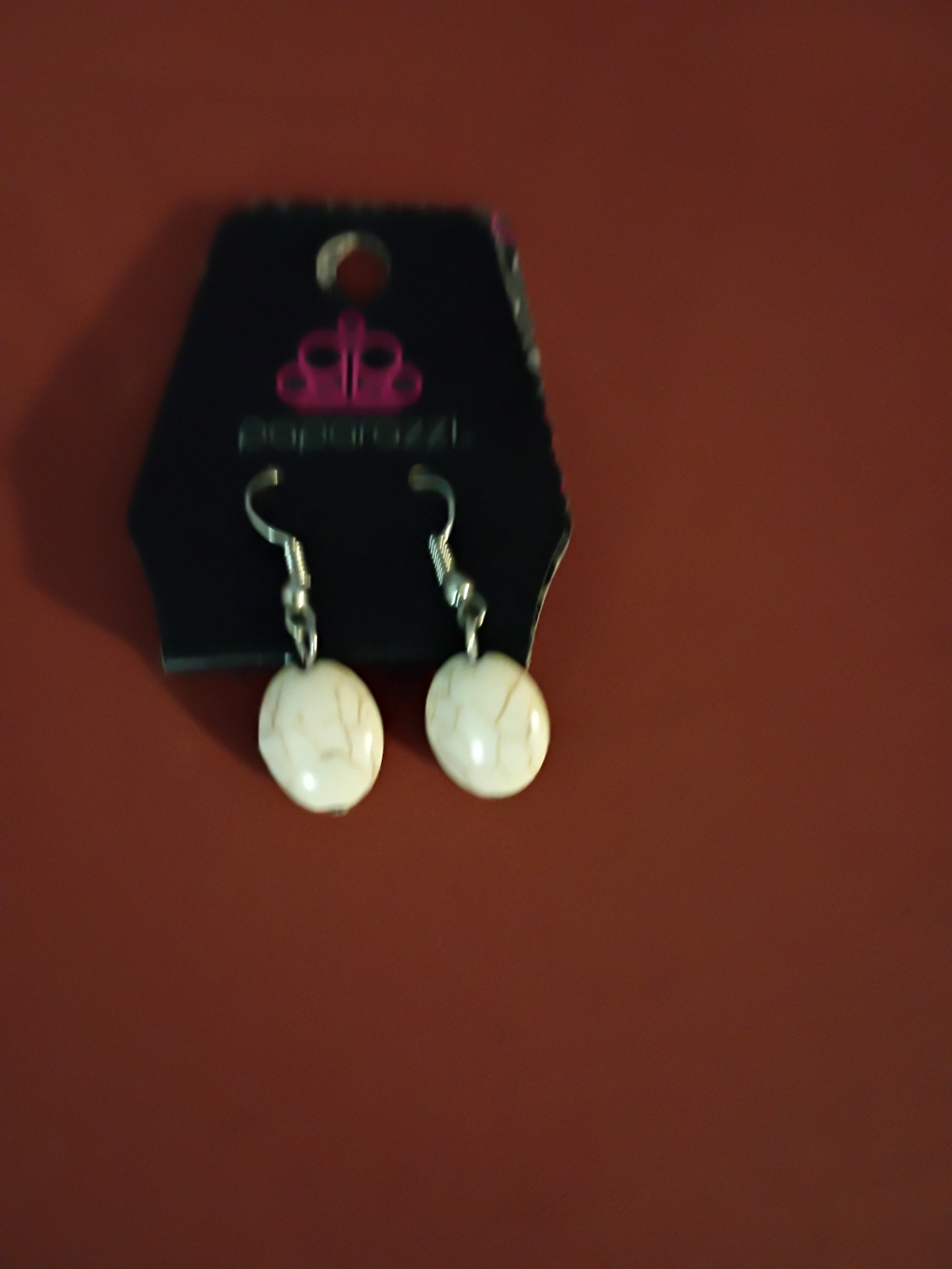 paparazzi Cream Marble Drop Earrings